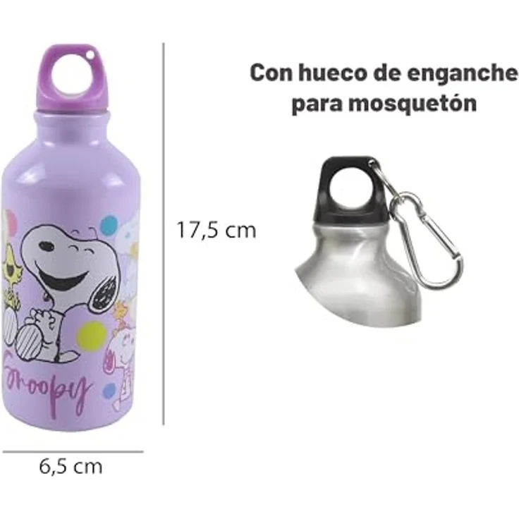 Snoopy Aluminium Trinkflasche 400 ml Kinder Flasche Sportflasche Wasserflasche – Bild 4