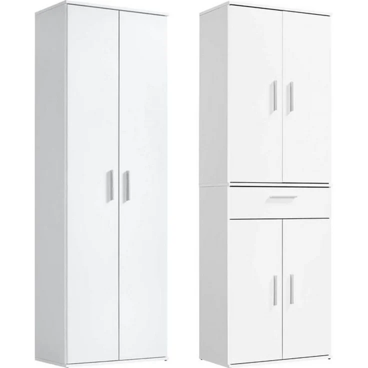 mokebo Schrank-Set Die Allzweckwaffe, (2er-Set), Stauraum-Set aus Besenschrank & Schubladenschrank in Weiß – Bild 4