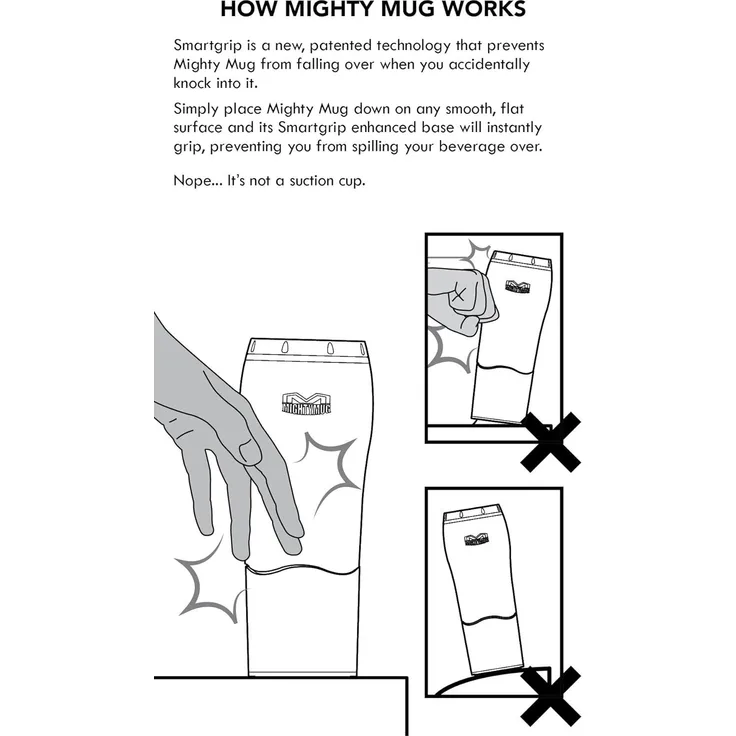 Dexam Mighty Mug Go Thermobecher, fällt Nicht um, 0,47 l, Dunkelgrau