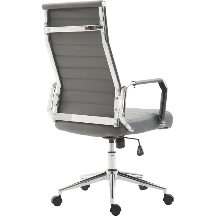 DELUKE® Bürostuhl Ergonomisch SONOD Schreibtischstuhl mit Rollen Höhenverstellbarer Drehstuhl, Arbeitsstuhl mit Armlehne Chefsessel, Computerstuhl 135 kg Grau – Bild 3