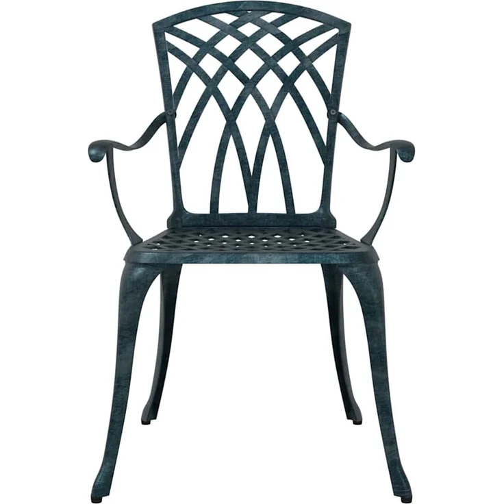 2er Set Gartenstuhl, Balkonstuhl Grün 53 x 51 x 88,5 cm Aluminium – Bild 4