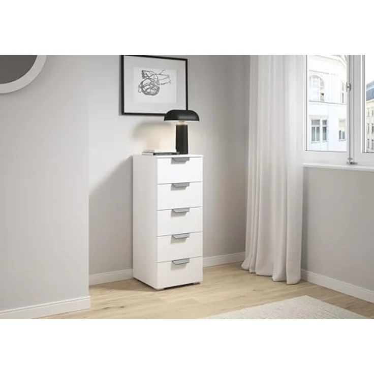 rauch Aditio Box, Kommode, 5 Schubladen, mit Softclose-Funktion, Farbe Weiß, BxHxT 40x100x42cm – Bild 2
