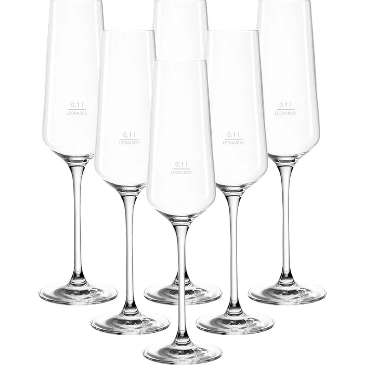 Leonardo PUCCINI Sektglas 0,1 l geeicht 6er Set "Gastro-Edition"