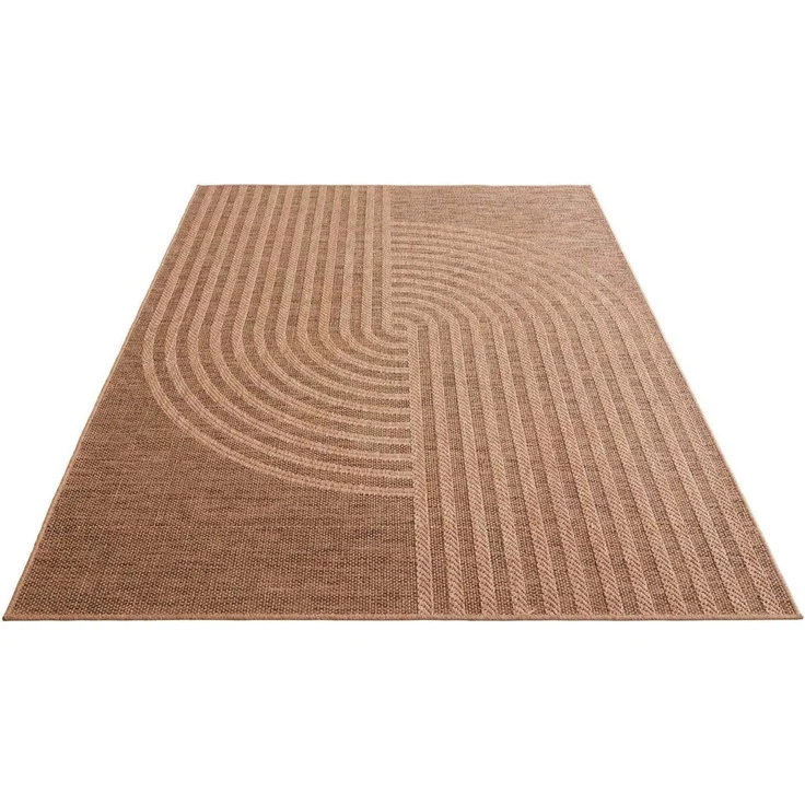 TaraCarpet Outdoorteppich TaraCarpet Borneo Talco Outdoor Teppich – Wetterfester Indoor & Outdoo, rechteckig, Höhe: 6 mm, Küche Wohnzimmer Terrasse Garten Balkon beige 80x150 – Bild 3