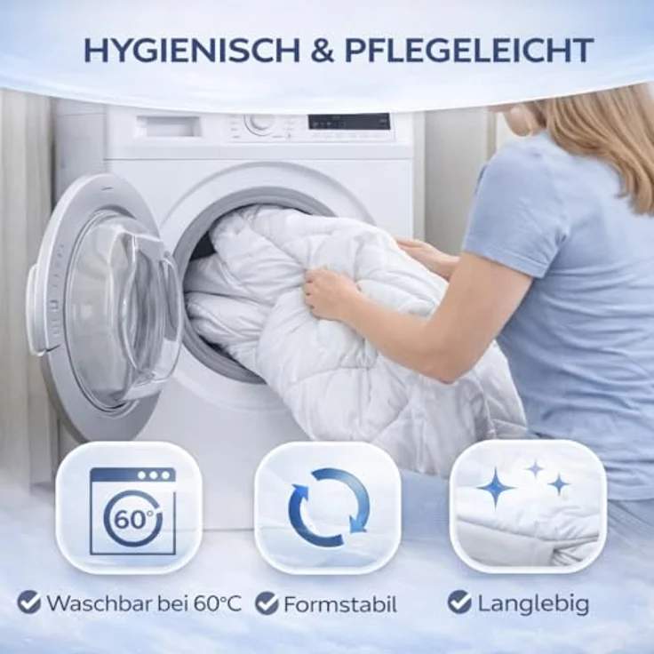 Malika Bettdecke + Kopfkissen 135x200 Bettdecken Set, Füllung: Polyester, Ganzjahresdecke, Steppbett, Steppdecke – Bild 5