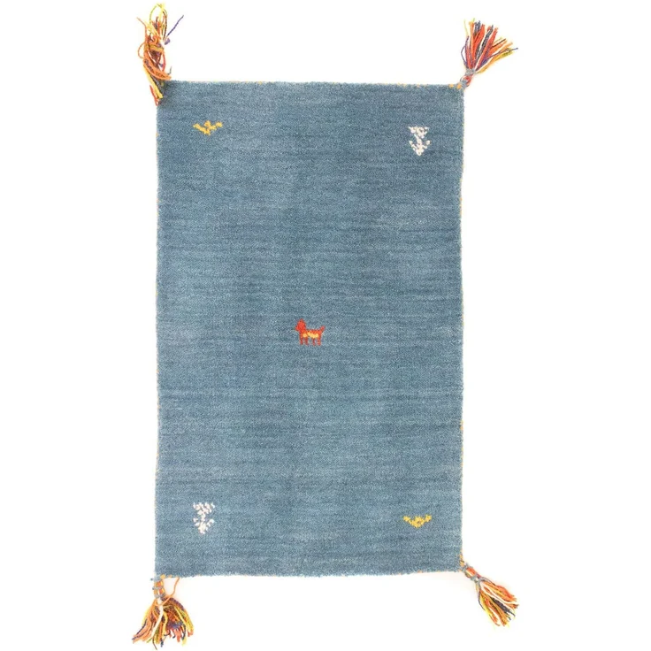 Gabbeh Teppich - Indus »Agra« 75 x 45 cm - hellblau – Bild 2