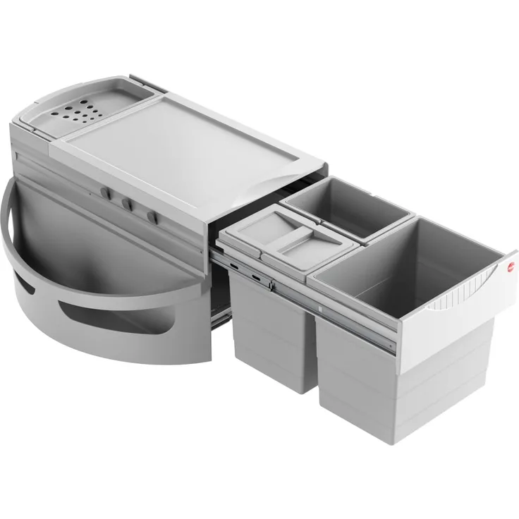 HAILO 3646131 Abfallsorter RONDO-2 Plus 35 (1x18 + 2x8,5) Liter / ab 90 cm Eck - Schrankbreite / Hailo Rondo 90. 3/35