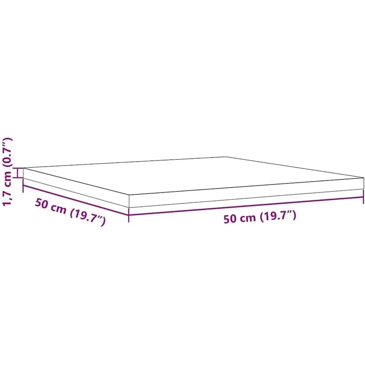 vidaXL Tischplatte 50x50x1,7 cm Quadratisch Massivholz Kiefer 847410 – Bild 3