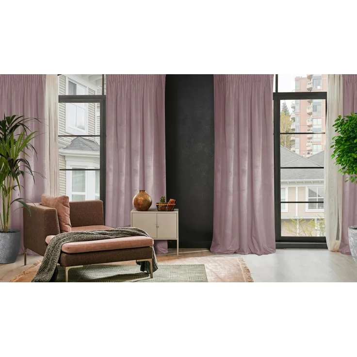 Samtvorhang Velours Vorhänge zum Wohnzimmer Prachtvoll Elegant rosa 140x270 cm Kräuselband – Bild 2