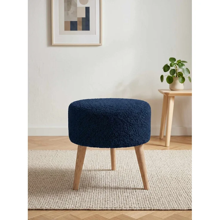 Hanah Home 'Az-Ovl-Ws - Blue' Pouffe, Blau, 40 x 42 x 40 cm – Bild 1