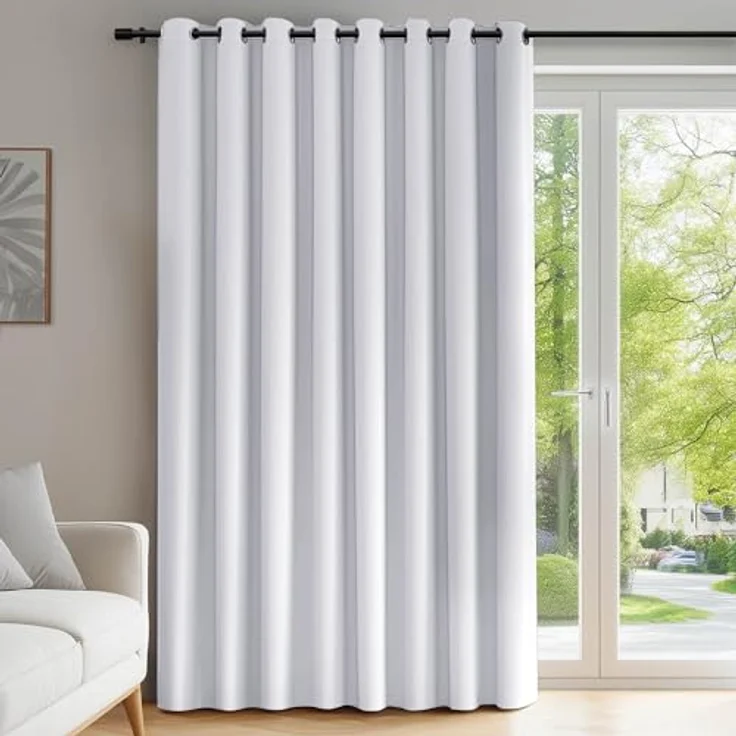 Deconovo Verdunkelnde Gardinen mit Ösen Blickdicht Türvorhang Silber Grau | 1 Stück, H214 x B254 cm, Hitzeschutz Gardine, Blackout Curtain, Sichtschutz, Thermovorhang für Schlafzimmer und Wohnzimmer – Bild 1