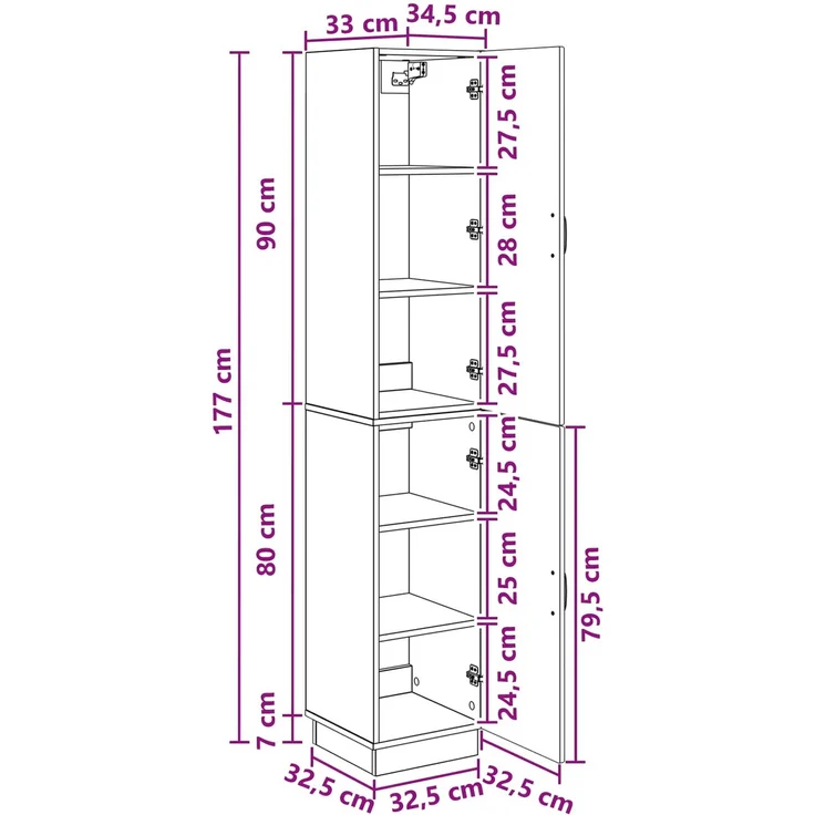 vidaXL Schrankset 2 pcs Sonoma-Eiche Holzwerkstoff 3416792 – Bild 8