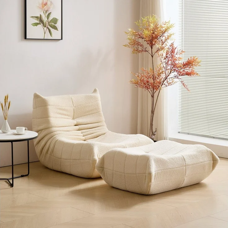 STILVORA Sitzsack Relaxsessel Indoor-Lazy Sofa mit Fußstütze & Hochelastischer Schwamm – Bild 1