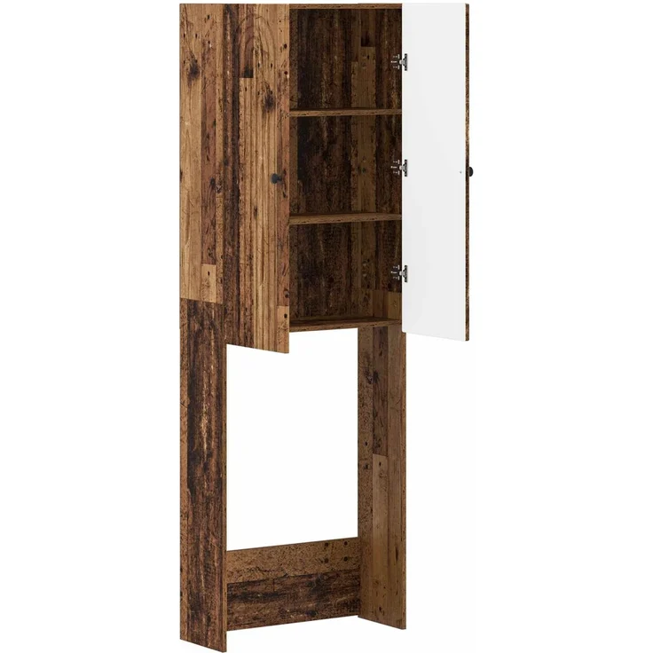 vidaXL Toilettenschrank ALKMAAR Altholz 66 x 25,5 x 190 cm 896263 – Bild 2