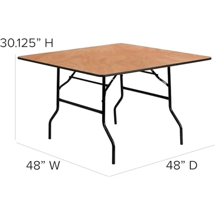 Flash Möbel 121,9 cm quadratisch Holz faltbar Festtafel – Bild 3