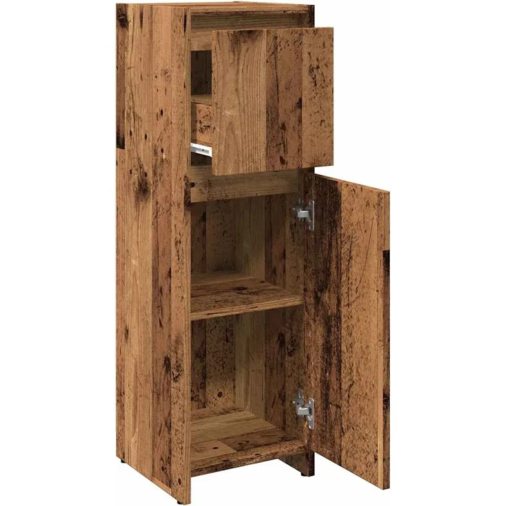 vidaXL Badschrank Altholz-Optik 30x30x95 cm Holzwerkstoff 856061 – Bild 6