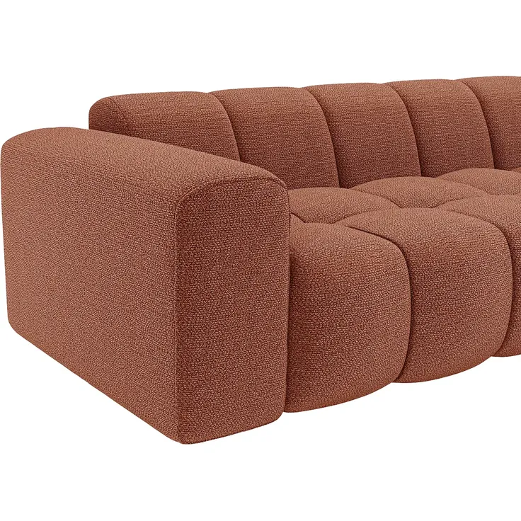 Vente-unique - CALESO Sofa Stoff Rot - B 163 cm x H 69,5 cm x L 284 cm – Bild 3