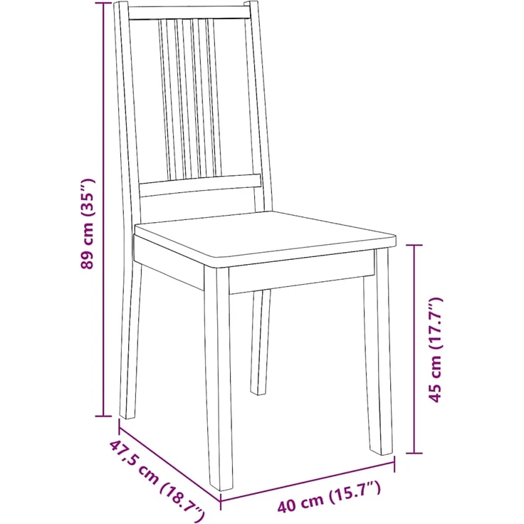 vidaXL Esszimmerstühle 2 Stk. Weiß Massivholz Gummibaum 4102399 – Bild 10