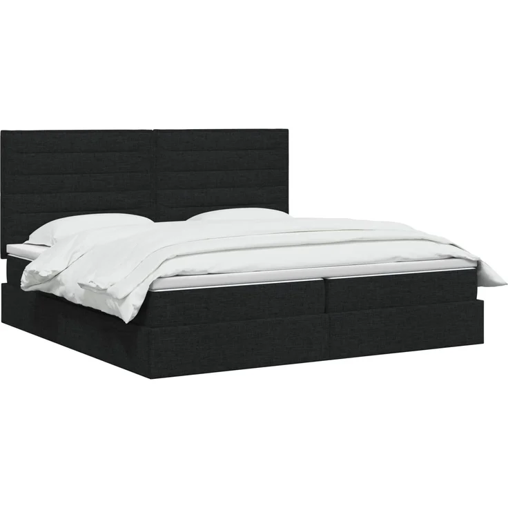 vidaXL Aufbewahrungsbett mit Matratze Schwarz 200 x 200 cm Stoff 3459464 – Bild 3