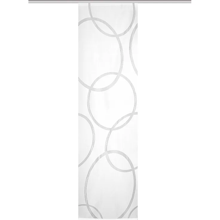 HOME WOHNIDEEN Pinale 145 X 57 cm 1x Schiebewand inkl. Paneelwagen + 1 Beschwerungsstange Weiss