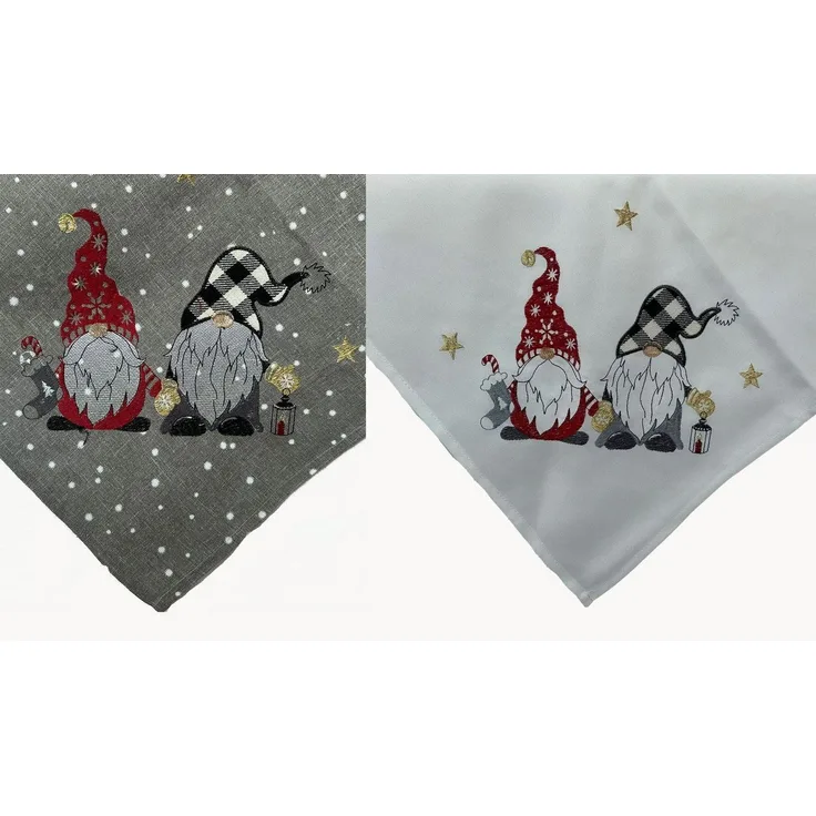 texpot Tischdecke Stickerei Wichtel Winter Weihnachten Tischläufer (1-tlg)