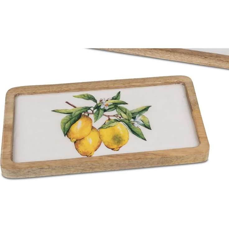 formano Servierplatte Zitronen, Mangoholz, Lebensmittelecht, Natur, Motiv: Zitronen, Höhe: cm – Bild 1