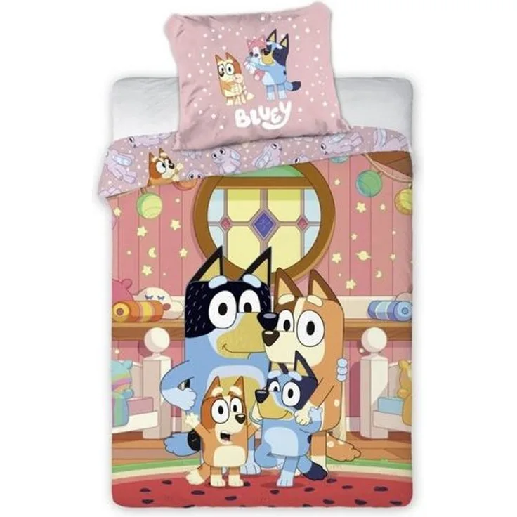 Bluey Kinderbettwäsche Bluey At Home Kinderbettwäsche Kinderzimmer 100x135