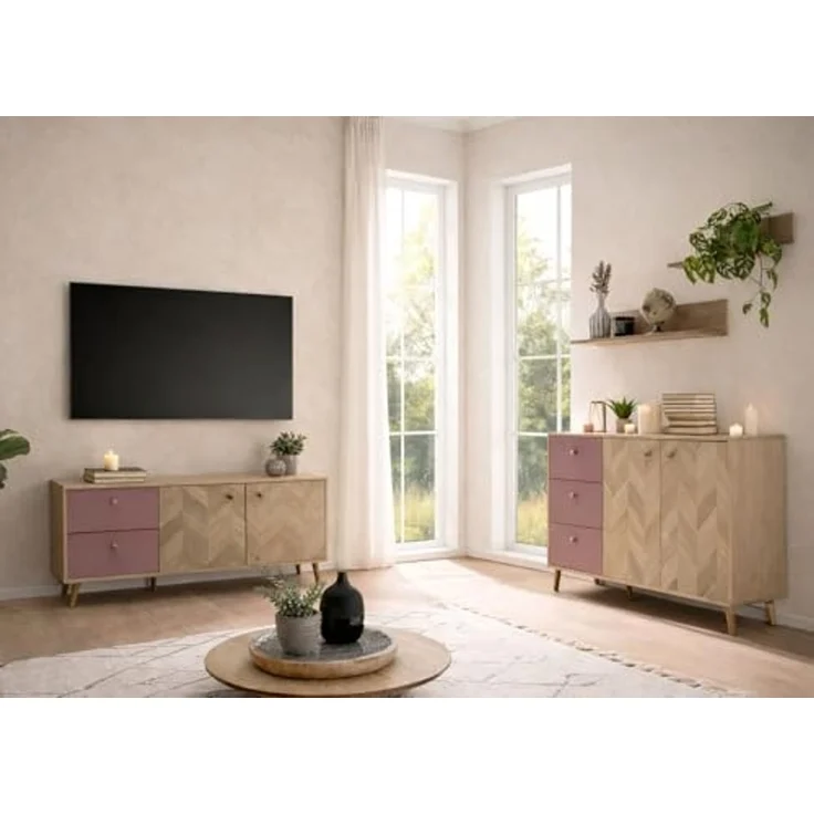 Schildmeyer Visby Regal 2-er Set, 160940, Eiche hell Dekor – Bild 5