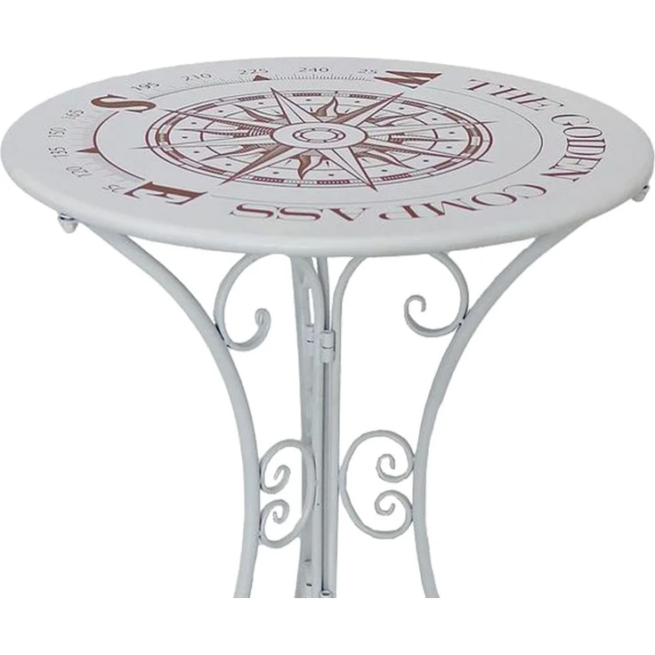 Bistrotisch, Kompass-Design, Eisen, weiß, 60 cm – Bild 7
