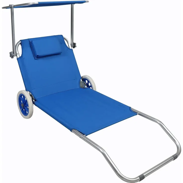 VCM Sonnenliege Bindox 917021 Blau Ca. L. 165 x H. 16 x B. 65 cm
