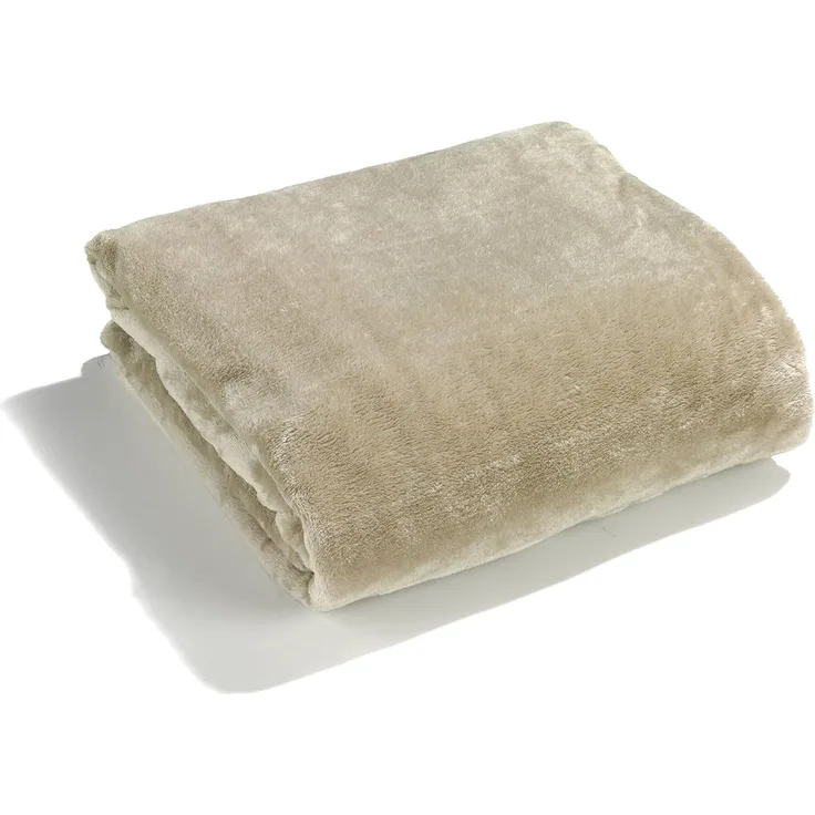 heimtexland große super weiche Kuscheldecke XL HxB 150x200 cm Microfaser Flanelldecke in Sand kuschelig warm - leicht - fusselfrei Decke in TOP QUALITÄT Typ176