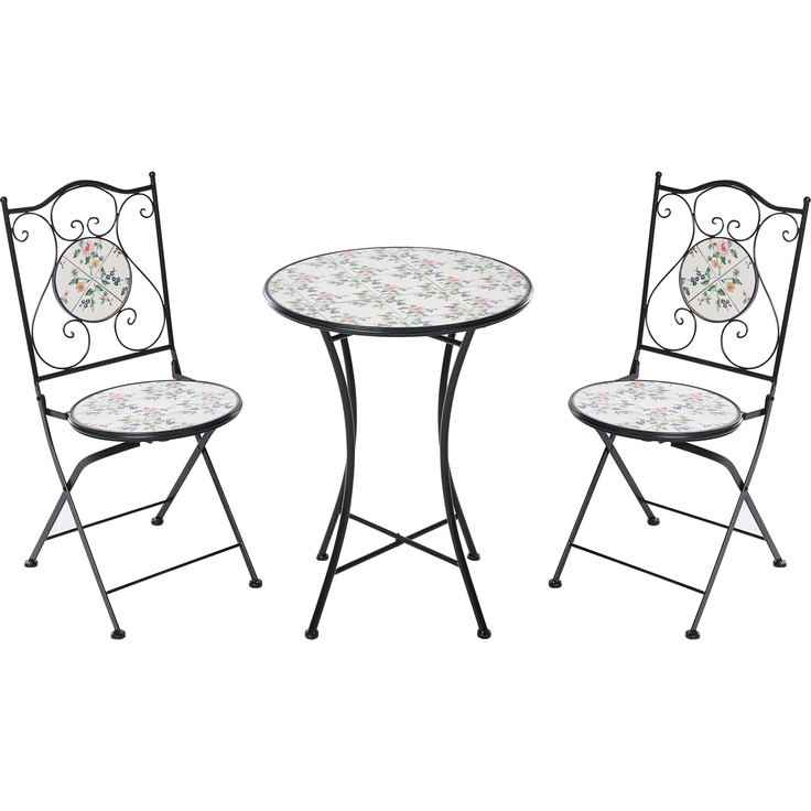 Bistro Set COLLIO Metall Schwarz – Bild 4