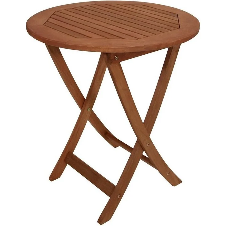 TPFGarden Gartentisch Sidney (1-St, Robuster Garten Holztisch Outdoor Garten-Klapptisch 65cm Durchmesser), Holz (aus Eukalyptusholz) - Hochwertige Verarbeitung - Wetterfest – Bild 1