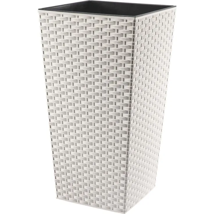 Lamela Blumentopf Finezja Rattan 19 x 19 x 36H cm weiß