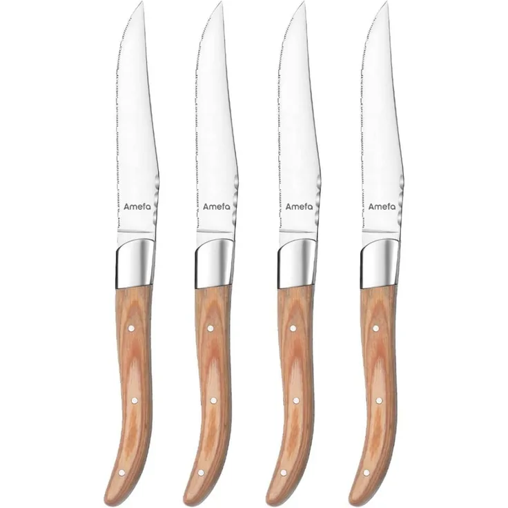 Amefa ROYAL STEAK Steakmesser Set 4-teilig holz hochglanzpoliert