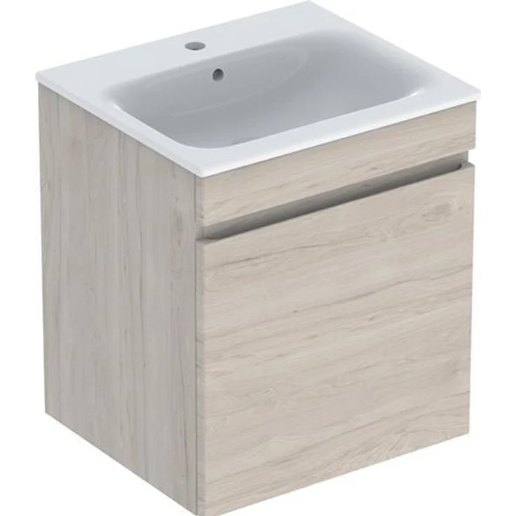 Geberit Renova Plan Set, Badmöbelset mit Waschtisch und Unterschrank, 1 Schublade, wandhängend, feuchtigkeitsbeständig, 55x62,2x48cm, 501914