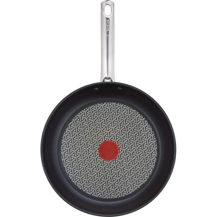 Tefal A704S3 Duetto 3-teiliges Bratpfannen-Set | 20,24 und 28 cm | integrierter Temperaturindikator | geeignet für alle Herdarten, auch für Induktionsherde | Edelstahl/Schwarz | 51,5 x 35,5 x 18 cm – Bild 4