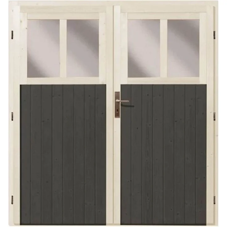 Karibu Gartenhaus Wandlitz 2 Anlehnhaus 19mm terragrau – Bild 3