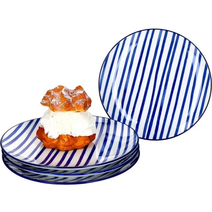Seaside 4er Set Kuchenteller 4 Personen Ø 20 cm Streifen Dessert Ritzenhoff