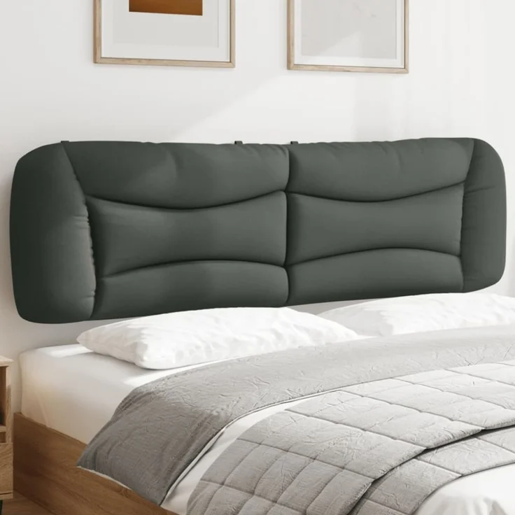 vidaXL Kopfteil-Kissen Dunkelgrau 180 cm Stoff 374601 – Bild 1