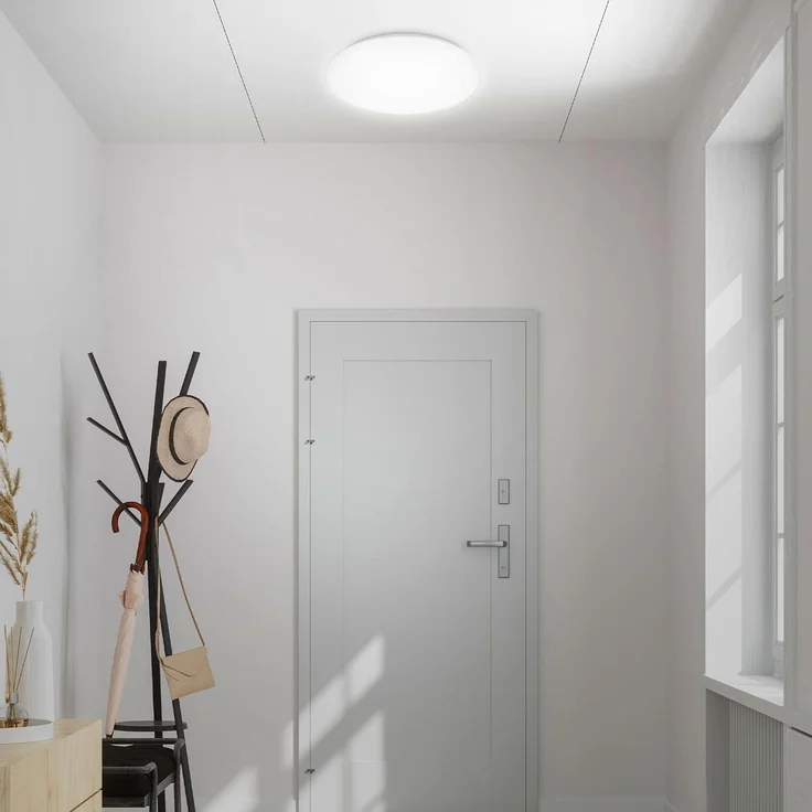 B. K. Licht - Deckenlampe mit neutralweißer Lichtfarbe, 12 Watt, 1200 Lumen, LED Deckenleuchte, LED Lampe, Wohnzimmerlampe, Schlafzimmerlampe, Küchenlampe, Deckenbeleuchtung, 27,8x6,5 cm, Weiß – Bild 6