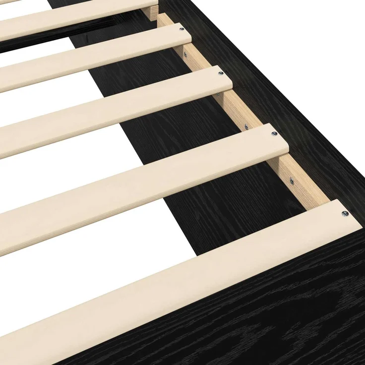vidaXL Bodenbettgestell Schwarze Eiche 80 x 200 cm Holzwerkstoff 3429539 – Bild 7
