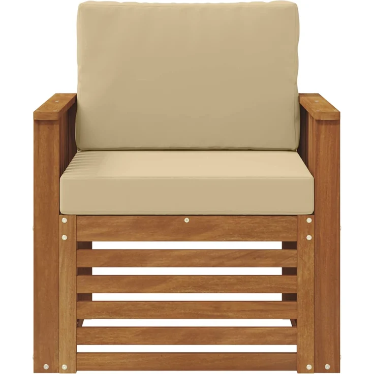 vidaXL Outdoor-Sofagarnitur Natur und Beige Massivholz Akazie 3436353 – Bild 3