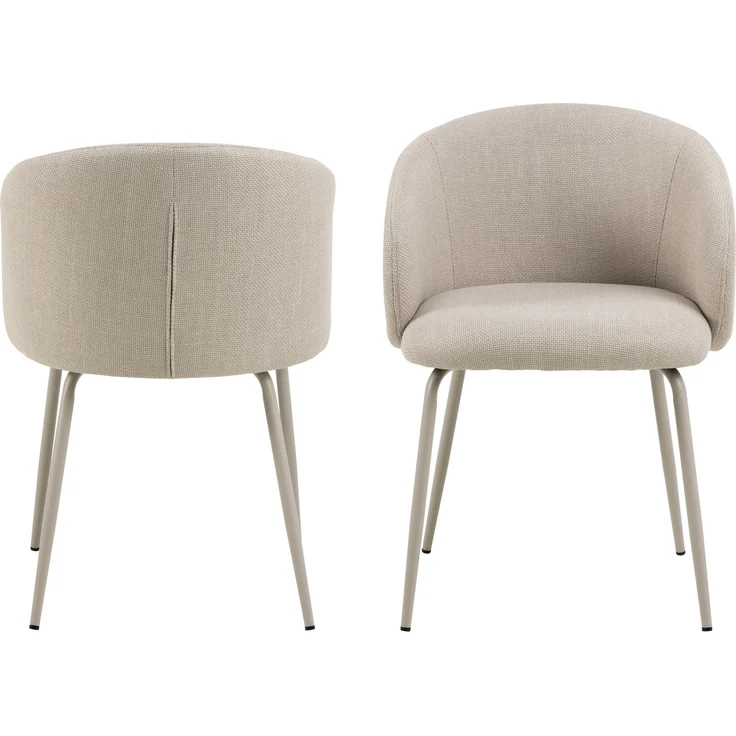 Esszimmerstuhl >Eleanor< (2er-Set) Design 4-Fuß, Bezug beige - 55,5x79x55cm (BxHxT) – Bild 1