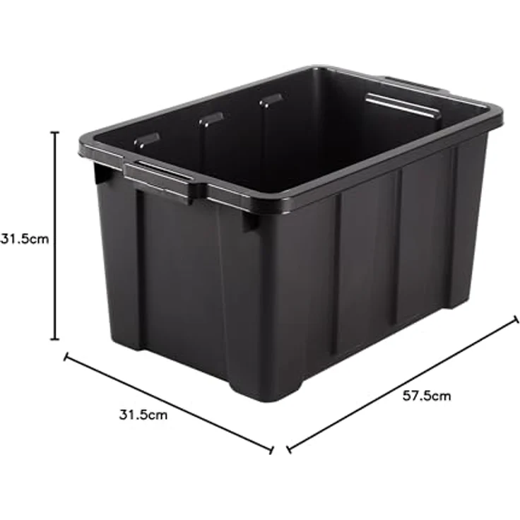 Iris Ohyama Heavy Duty Organisation Boxes, 50L, 3er-Set, Rot, Groß, Robust, Stapelbar, Aufbewahrungsbox, Für Garage, Regale, Umzug, Plastik, Utility, Werkzeugkiste, DDSKT-450 – Bild 8