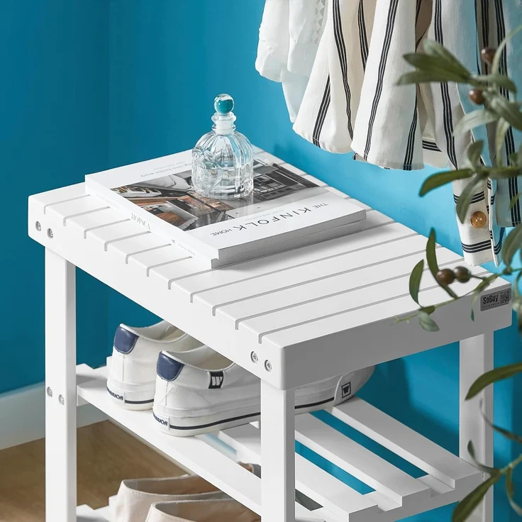 SoBuy Schuhregal FSR02-K, Sitzbank Schuhbank aus Bambus – Bild 5