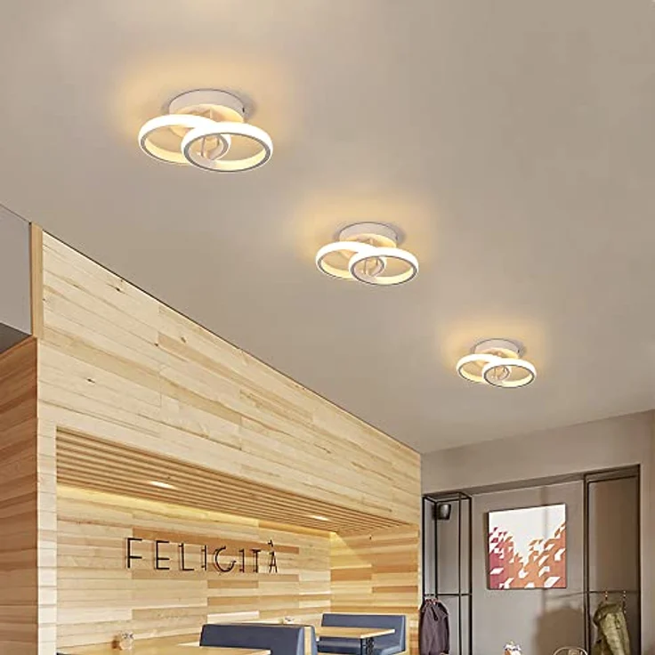 Goeco LED Deckenleuchte 2 Birnen, Runde Design, 3000K, 22W, Silikonhülle, LED, Warmweiß, für Wohnzimmer, Schlafzimmer & Küche – Bild 3