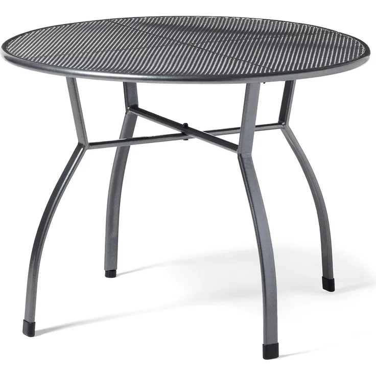 greemotion Gartentisch Toulouse rund, Ø ca. 100 cm, pflegeleichter Tisch aus kunststoffummanteltem Stahl, Esstisch mit Niveauregulierung, eisengrau, 100 x 100 x 72 cm, 100 cm l x 100 cm b x 72 cm h