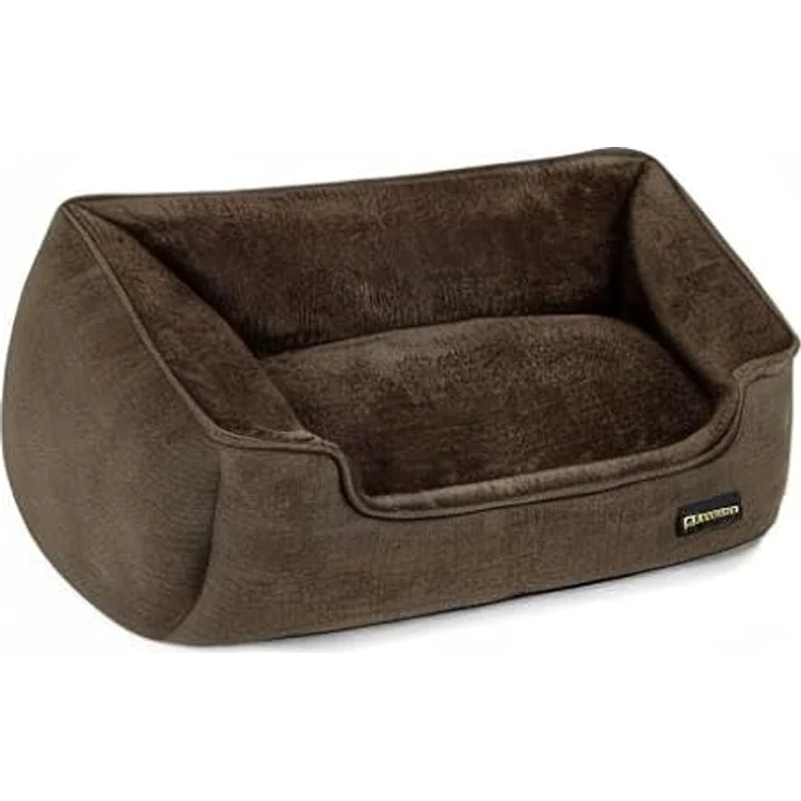 Feandrea Hundebett, Hundekissen in Leinenoptik, Hundekorb, erhöhte Ränder, rutschfeste Unterseite, Bezug abnehmbar waschbar, M, für kleine Hunde, 70 x 55 x 21 cm, braun PGW10CC – Bild 11