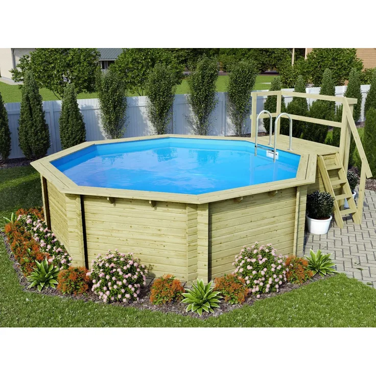 Karibu Pool Modell 2B Classic 470x550 cm, Holz kdi, mit Filter+Skimmer